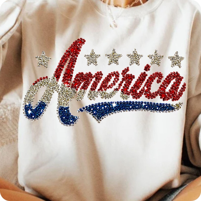 Sparkling Patriotic American Coquette Bow PNG Design on a t-shirt mockup