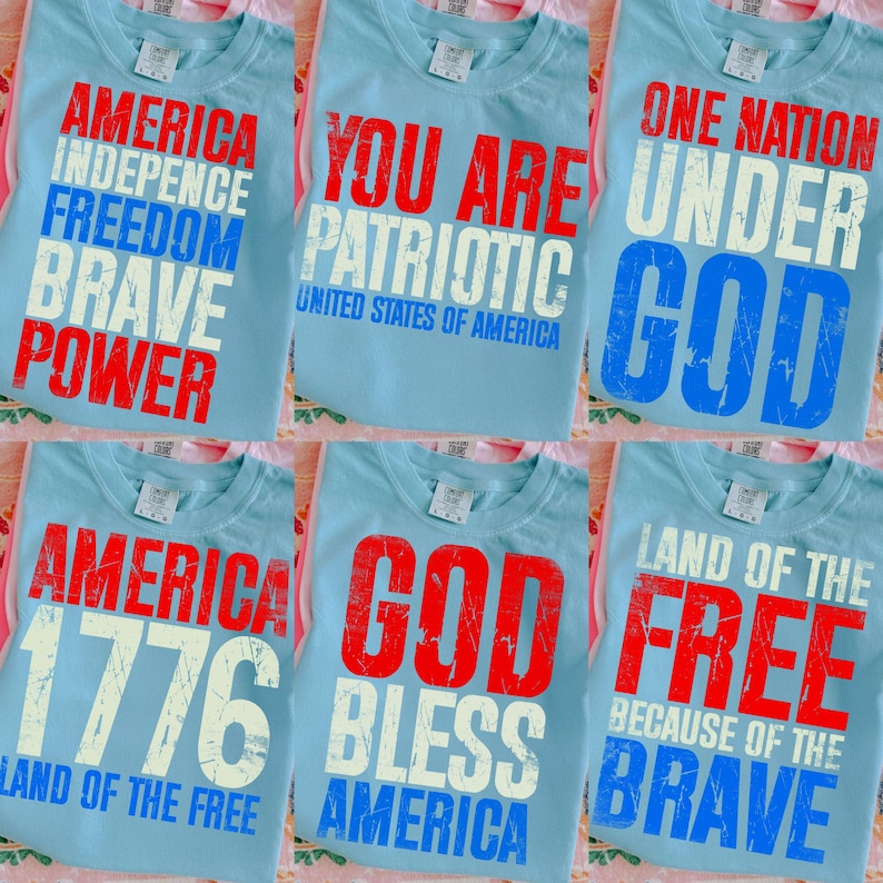 A vibrant collection of 4th of July themed PNG designs featuring patriotic elements like flags, fireworks, and summer motifs for sublimation projects.