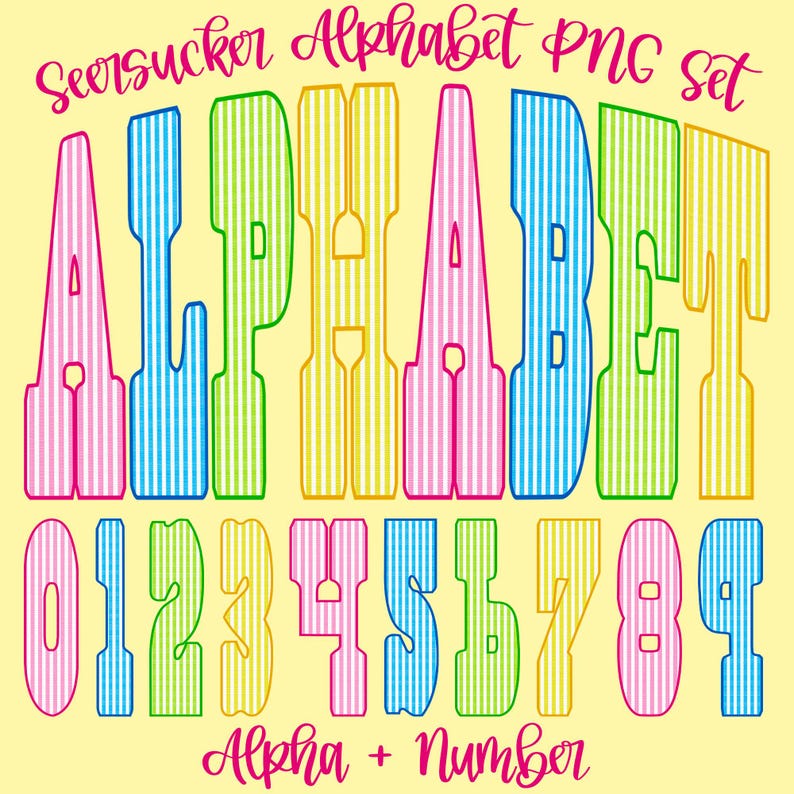 Vibrant blue and pink seersucker varsity letters sublimation design examples