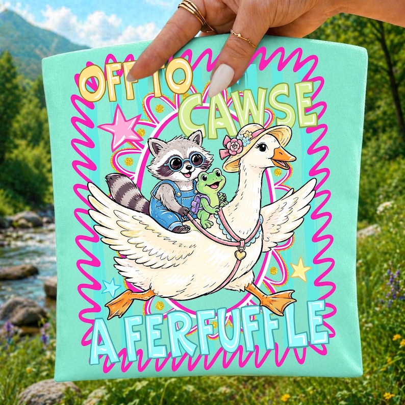 Vibrant Funny Animal PNG bundle featuring a sarcastic raccoon, frog, goose, and dachshund design elements.