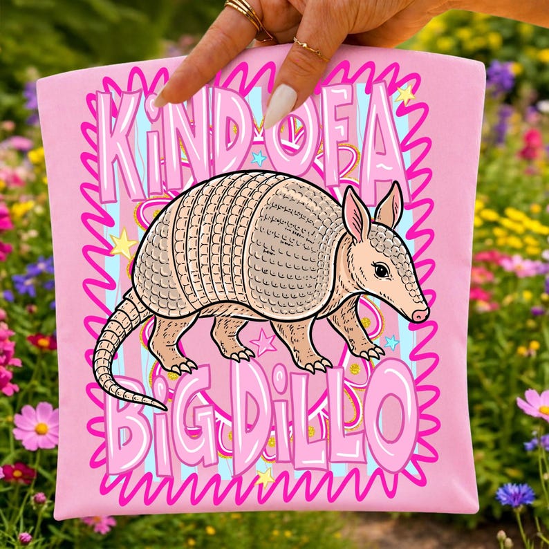 Kind Of A Big Dillo Retro Preppy Armadillo PNG Design
