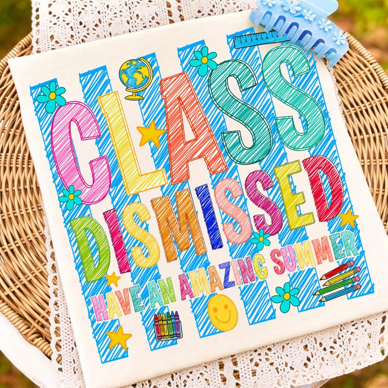 Teacher Summer Break PNG Bundle 'Class Dismissed' shirt mock-up