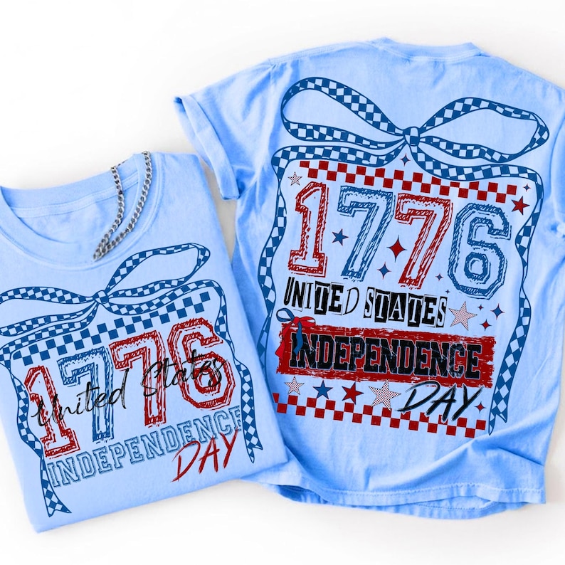 1776 Independence Day Patriotic Bow PNG Sublimation Design