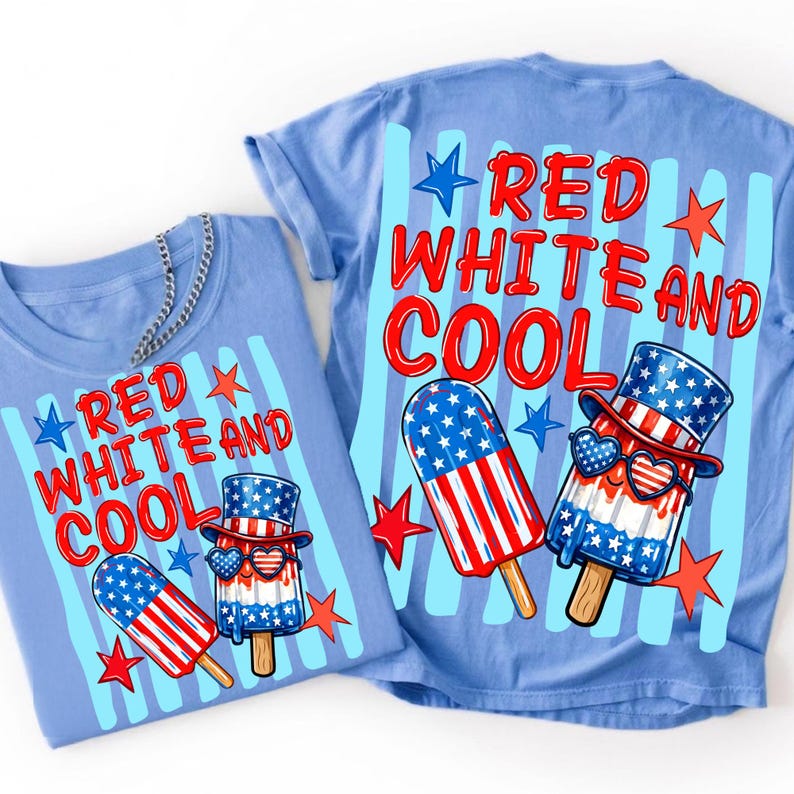Red White and Cool 4th of July Patriotic Popsicle PNG Design