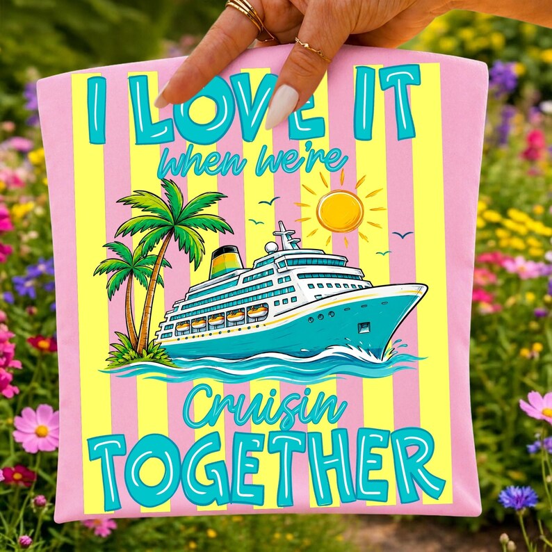Vibrant 'Cruisin Together 2026' tropical cruise shirt design PNG file