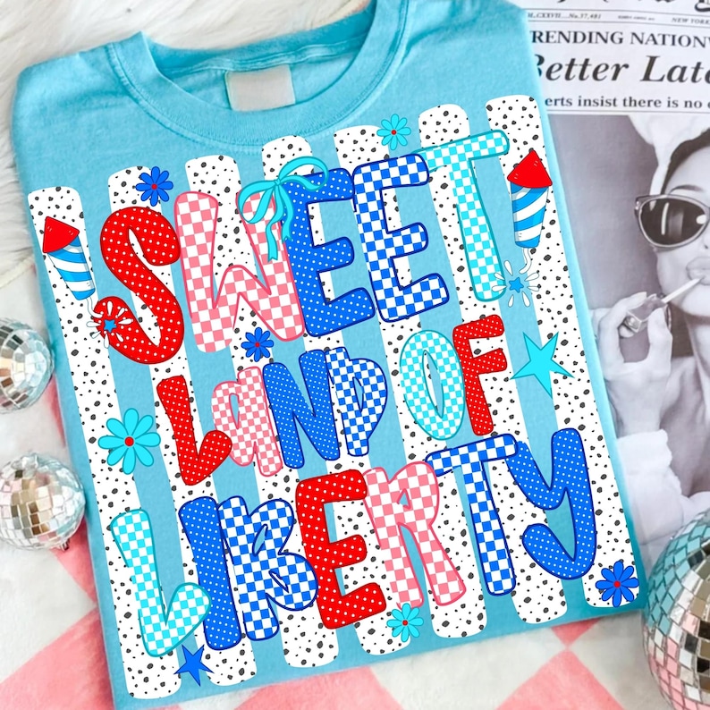 Sweet Land of Liberty PNG Retro Patriotic Font Bundle