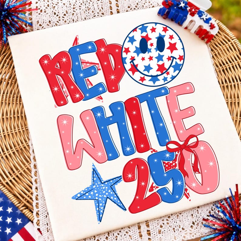 America 250 PNG Sublimation Design with Preppy Coquette Bow and USA Flag