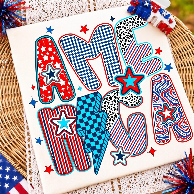 Retro 4th of July PNG Sublimation Design for American Mamas