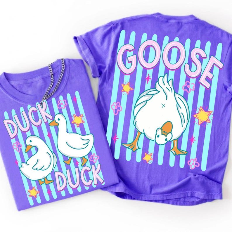 Cute Pastel Duck Duck Goose Vintage Summer PNG Design
