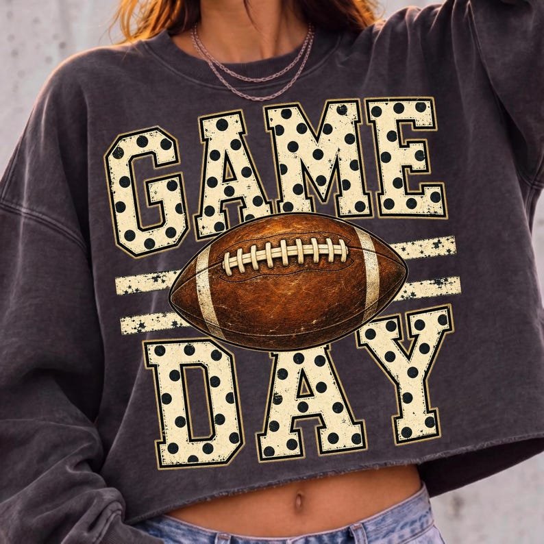 Retro Game Day Football Digital Download PNG File