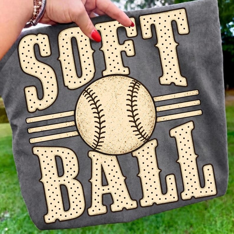 Retro distressed softball design on a heather grey t-shirt mockup