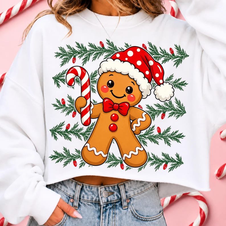 Cute Gingerbread Man Christmas Sublimation Design