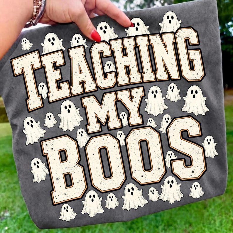Cute Halloween Teacher Ghost Sublimation Design