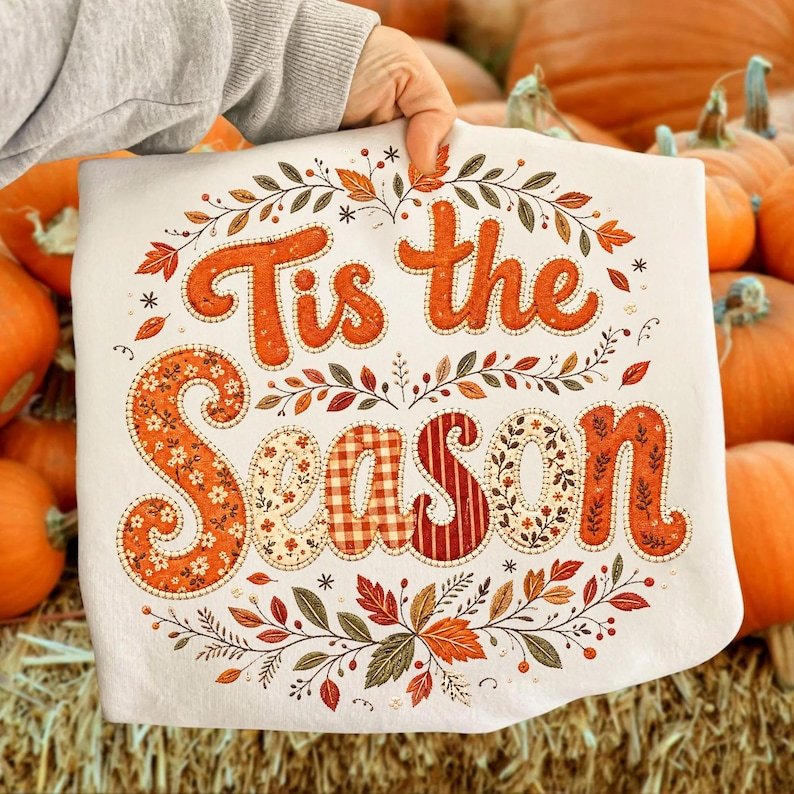 Retro Floral Tis The Season Fall Sublimation Design