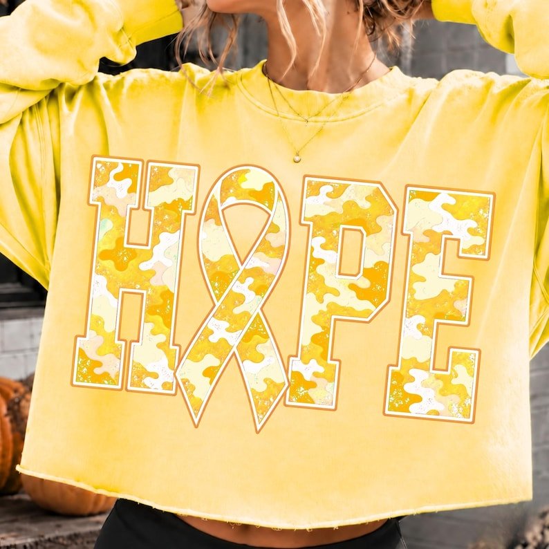 Gold Ribbon Camo Childhood Cancer Awareness Design