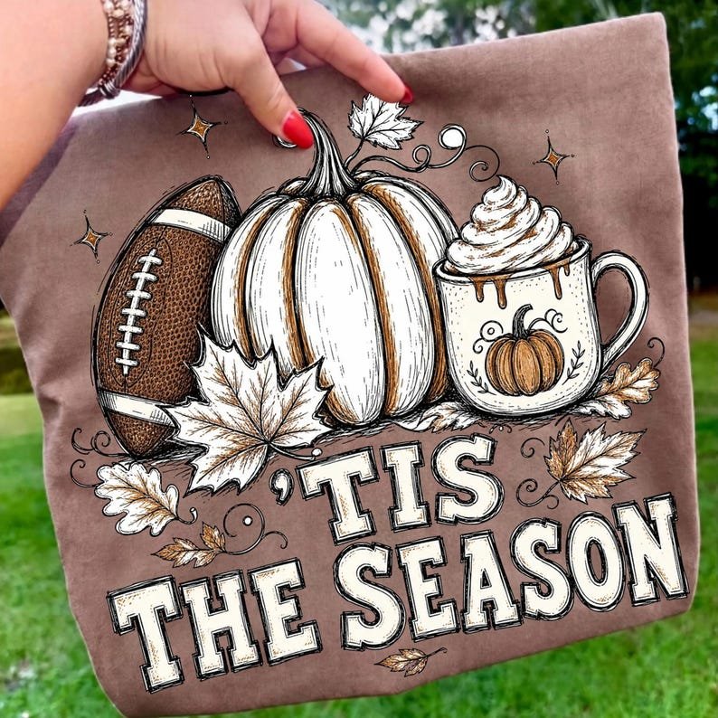 Tis The Season Fall Football PNG Design