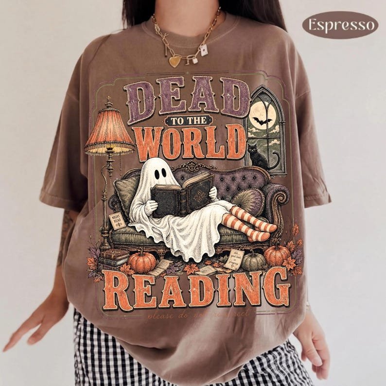Dead to the World Ghost Reading Sublimation Design