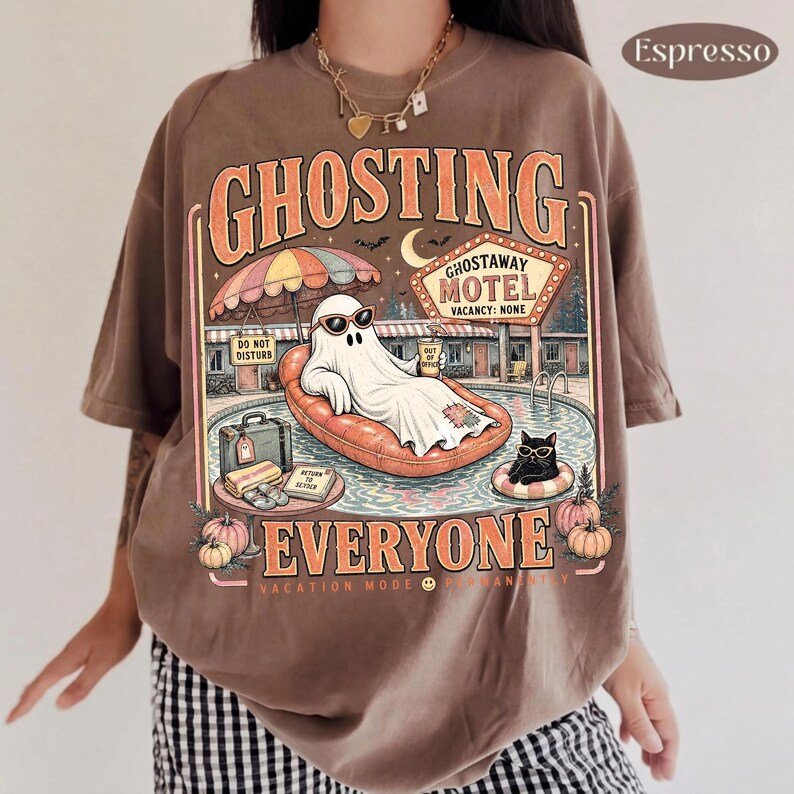 Retro Ghosting Everyone Halloween Sublimation Design