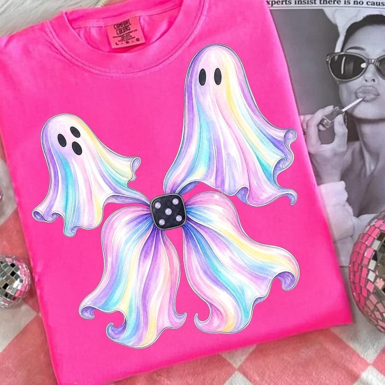 Coquette Ghost Bow PNG Sublimation Design