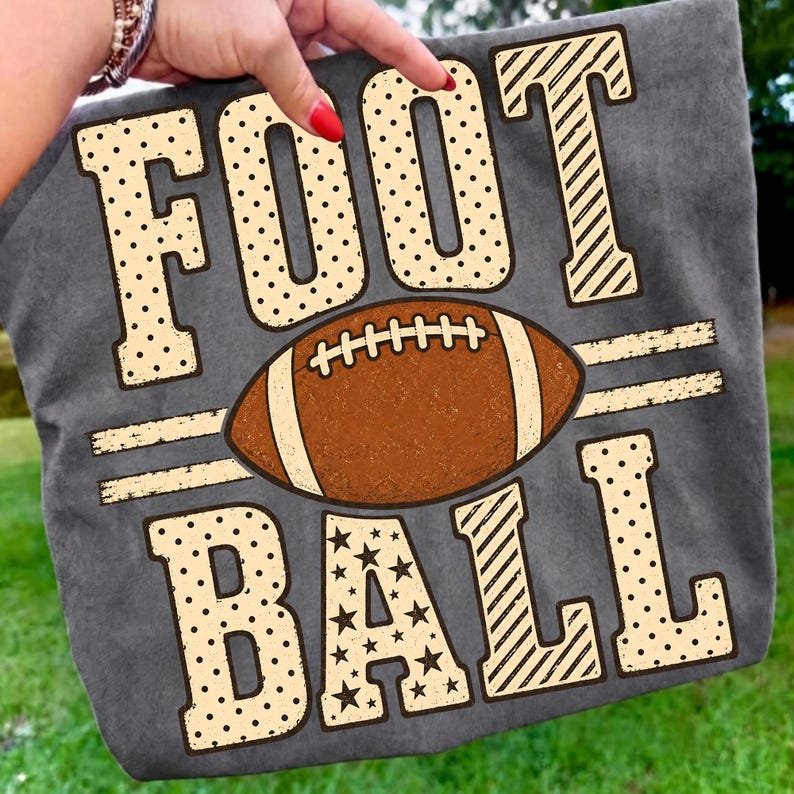 Retro Football Season PNG for Game Day Shirts