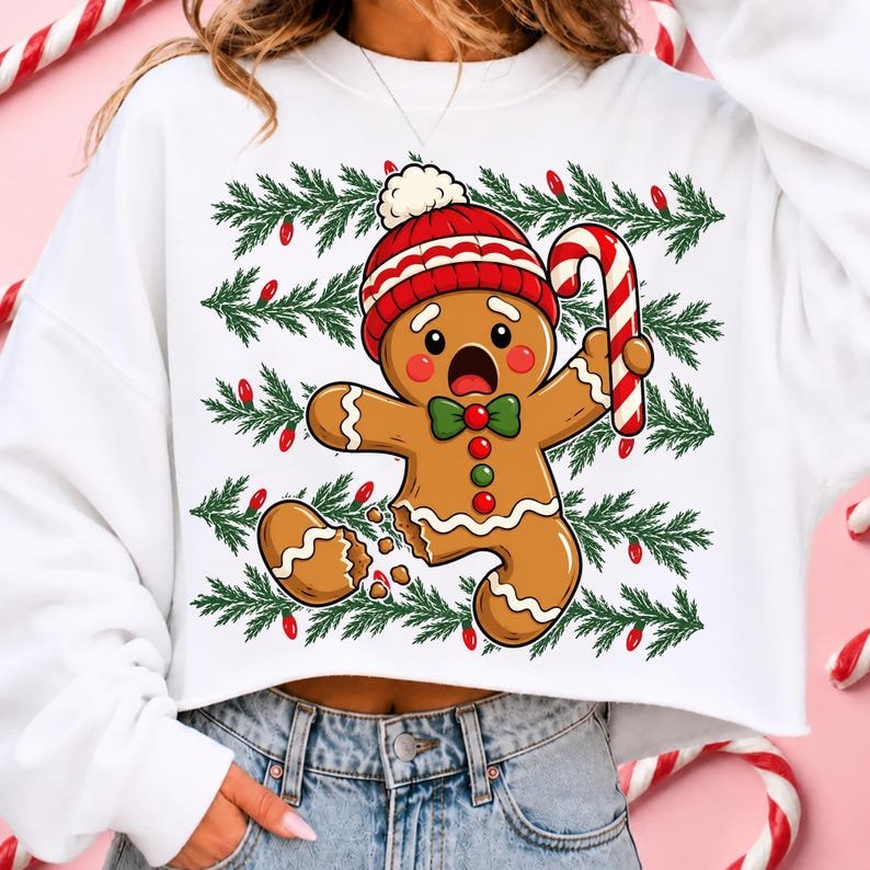 Cute Oh Snap Gingerbread Christmas Sublimation Design